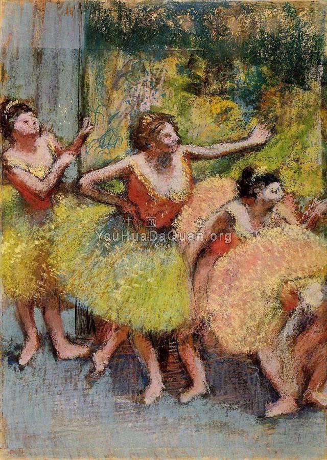 Dancers in Green and Yellow - 埃德加·德加